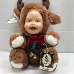 Vintage Geppeddo "Russell Reindeer" Porcelain Doll NWT Children’s Toy 2000